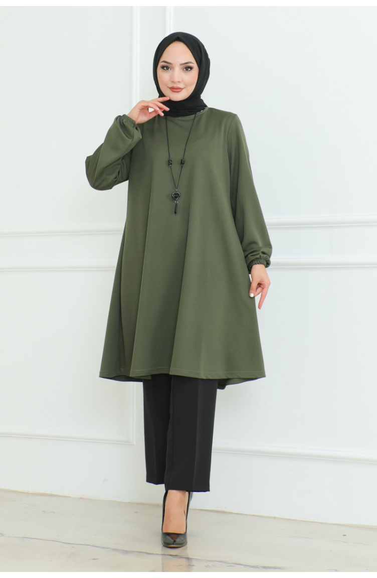 Oversize Krep Tunik 43-02 Haki